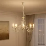 Pakabinamas &scaron;viestuvas Reguliuojamas sietynas E14 Metalas Antikinė balta &Oslash; 78 x 101 cm