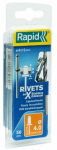 Rapid Nerūdijančio plieno kniedės 4x12mm 50 vnt. + grąžtas