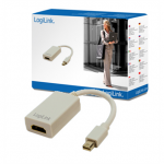 LogiLink Prisijungti | Adapteris Mini DisplayPort prie HDMI su garsu: | Pilkas | Mini DisplayPort | HDMI A | 0,1 m
