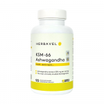 Maisto papildas Herbavel Ashwagandha KSM-66, 90 kapsulių