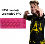 Žaidimų klaviatūra Logitech G Pro X TKL Lightspeed, US i&scaron;dėstymas, Rožinės spalvos