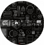 &bdquo;Genesis&ldquo; apsauginis grindų kilimėlis &bdquo;Tellur 300 Round Gear&ldquo; i&scaron; poliesterio | Grindų kilimėlis | Daugiaspalvis