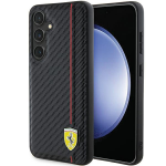 Samsung Galaxy S24 Ferrari dėklas Carbon Printed Line (FEHCS24SN3DUR) juodos spalvos