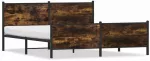 Lova Lovos rėmas be čiužinio, dūminio ąžuolo, 193x203cm, metalas