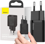 TINKLO Įkroviklis Baseus Super Si Quick Charger 1C CCSUP-J01 30W 1x USB-C PD 3.0 QC 3.0 Juodas