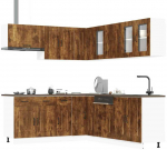 Virtuvinių spintelių komplektas, 11 dalių, Kalmar, dūminio