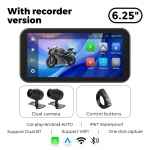 6.25" IP67 atspari vandeniui GPS navigacija motociklui su CarPlay/Android Auto, DVR, Wi-Fi, TPMS