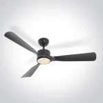 Lubinis &scaron;viestuvas 32W ventiliatorius su dimeriuojamu 22W LED &scaron;viestuvu, juodas, 3000/4000/5500K, IP54, 6320/B/V