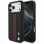 Dėklas BMW M Perskirtasated Stripe Logo MagSafe skirtas Apple iPhone 17 Pro Max raudonos spalvos