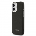 Lacoste PU Leather Champs Elysees MagSafe dėklas skirtas Apple iPhone 17 juodos spalvos