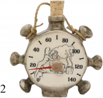 Timo Keraamika Keraminis pirties termometras - laivo vairas, 2