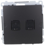 Kontakt Simon BM62.01/49 Simon Basic Kompiuterio lizdas RJ45, kat. 6, dviguba su apsauga nuo dulkių (moduliu) juoda BM62.01/49