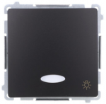 Kontakt Simon BMS1L.01/49 Simon Basic mygtukinis &scaron;viestuvas su LED ap&scaron;vietimu (modulis) 10AX, 250V, greitos jungtys, juodas BMS1L.01/49