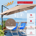 Bonideco Select Lauko skėtis 300x300x273cm., rudos/juodos spalvos