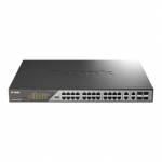 &Scaron;akotuvas D-Link DSS-200G-28MPP/E 28-Port Gigabit Smart Managed PoE+ Switch | 24 PoE+ Ports (518 W) + 4 Combo SFP Ports | D-Link
