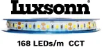 14,4W/m LED juosta LUXSONN, BRIDGELUX diodai, 2700K-6500K, DC24, IP20, 168 LED/m, CRI80, 5m ritė