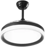 36W LED lubinis &scaron;viestuvas ALBATROS, juodas, CCT, dimeriuojamas, su 30W ventiliatoriumi