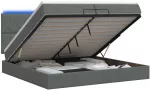 Otmana lova su matracsu ir LED Tamsiai pilka 200 x 200 cm