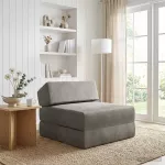Sofa Sulankstomas Sofos Lova &Scaron;viesiai pilka 60 x 70 x 41 cm Audinys