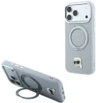 Karl Lagerfeld su žiediniu stovu 360 Karl galvos smeigtuku MagSafe dėklas iPhone 18 Pro / 17 Pro - Pilkas