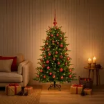 Dirbtinė kalėdinė eglutė su rutuliuku 120 cm 150 LED