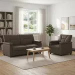 Sofa Sofos komplektas 2 vnt. Pilka Dirbtinė oda