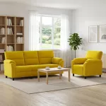 Sofa Sofos komplektas 2 vnt. Geltona Aksomas