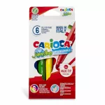 Flomasteriai Carioca Jumbo, 6 spalvų