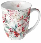 Ambiente Puodelis i&scaron; porceliano 0,4l, Žiemos uogos ir gėlės
