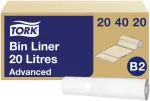 &Scaron;iuk&scaron;lių mai&scaron;ai TORK B2, 20 L, 100 vnt., balti 204020
