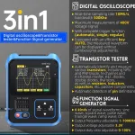 Dso Tc3 Skaitmeninis osciloskopas, tranzistorių testeris, Lcr matuoklis, 3-in-1 ne&scaron;iojamas mini skaitmeninis osciloskopas (auk&scaron;ta konfigūracija)