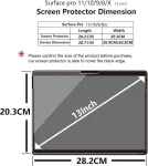 Adeway grūdinto stiklo ekrano apsauga, skirta Microsoft Surface Pro 11 2024 / Surface Pro 9 / Surface Pro 10 (13 colių) 9h kietumo / itin skaidraus grūdinto stiklo pakuotė, 2 vnt.
