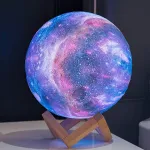 Zeyxinh 15 cm mėnulio lempa 3d žvaigždėto dangaus mėnulio lempa, 16 spalvų nuotolinio valdymo ir jutiklinis naktinis &scaron;viestuvas, usb įkraunamas nuotaikos &scaron;viestuvas vaikų kambariui, miegamajam, kavinei, barui, valgomajam, vakarėliui
