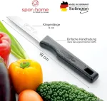 Spar-home&reg; Solingen peilių rinkinys i&scaron; 12 dalių - a&scaron;trus daržovių peilis, nerūdijantis virtuvinis peilis, vaisių peilis, skutimo peilis, pjaustymo peilis, universalus peilis (juodas-12)