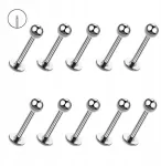Breil Bizu sidabrinis labret auskaras su i&scaron;oriniu sriegiu, 316l plienas, 10 vienetų, 1.2/8/3