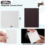 Wisyurt magnetinių drobės paveikslų rinkinys, 50 vnt., 3 x 3 coliai, magnetinė drobė plytelėms tapyti, lengvas montavimas