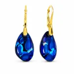 Diamond Sky Jewelry Sidabriniai auskarai moterims DiamondSky &bdquo;Radiolarian (Bermuda Mėlyna)&ldquo; su Swarovski kristalais