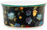 Porcelianinis dubenėlis Pip Studio Winter Wonderland, juodas su gėlėmis, 8,7 &times; 4,3 cm