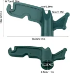 Boxob 2 kabliukų rinkinys prailginimo kotams, 1,9 cm vidinis skersmuo, universalūs kabliukai, plastikiniai kabliukai, tvirtinimo strypo kabliukai girliandoms, lesyklėlių virvėms kabinti (žali)