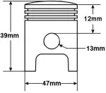 Other CILINDRAS PIAGGIO FLY 70 47mm AC 2V 4T PIN 13mm LIBERTY VESPA ZIP DERBI ATLANTIS APRILIA SCARABEO SPORT CITY HW
