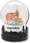 Regensburg 30078 suvenyrinis sniego gaublys | Dom Stein tiltas Dunojaus krantas | Skyline pagrindas | Vokietijos kelionių suvenyras | P: 65 mm A: 85 mm / purtomas kamuolys | Dovana | 30078