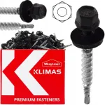 Wkret Met Klimas Skardos gręžimo varžtai farmeriai 4,8x55 ral 9005 juodi skardai 200vnt