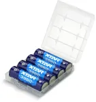 Xtar 1,5V 2500mAh AA įkraunamas elementas su įkrovos lygio indikatoriumi, 4 vnt. + dėklas
