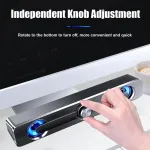 Kompiuterio kolonėlės Etlephe Soundbar, kompiuterio kolonėlė, žaidimų kolonėlė su &scaron;auniomis Led lemputėmis, kompiuterio kolonėlė Usb, 3,5 mm Aux jungtis, kompiuterio dėžės kompiuteriui, monitoriui, ne&scaron;iojamam kompiuteriui, telefonui, juoda