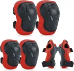 Vaiki&scaron;kų kelių, alkūnių ir rie&scaron;ų apsaugų rinkinys, apsaugų rinkinys (6 dalys) vaikams, kelių apsaugos, vaiki&scaron;kos apsaugos, riedučiai, vaikams skirtas riedlentėms, paspirtukams, riedučiams, paspirtukams, bmx