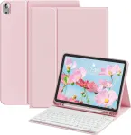 Zoyu dėklas su klaviatūra, skirtas ipad 11 kartos (a16) 11 colių 2025/10 kartos 10,9 colių 2022, su magnetine nuimama klaviatūra ir atverčiamu stovu, qwertz i&scaron;dėstymas, rožinis