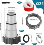 2 vnt. baseino adapterių rinkinys A, žarnos adapteris baseinui nuo 32 iki 38 mm žarnos adapteris siurbliams, baseino žarnos adapteris A, A serija, su vidiniu sriegiu prisukamam sujungimui, jungtis baseino žarnai (2)