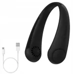 Ne&scaron;iojamas sportinis ventiliatorius, usb kaklo ventiliatorius, juodas