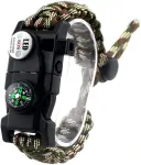 Reguliuojama i&scaron;gyvenimo apyrankė, 7 gyslų paracord 20-in-1 avarinis sporto įrangos rinkinys lauko i&scaron;gyvenimo rinkinys su led sos lempute, kompasu, gelbėjimo &scaron;vilpuku, ugnies skeltuvu, daugiafunkciniu įrankiu laukiniams nuotykiams, nailonas