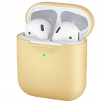 KeyBudz PodSkinz Premium Silikoninis dėklas skirtas Apple AirPods - Ideal Fit and Fresh Protection - Pastel Geltona